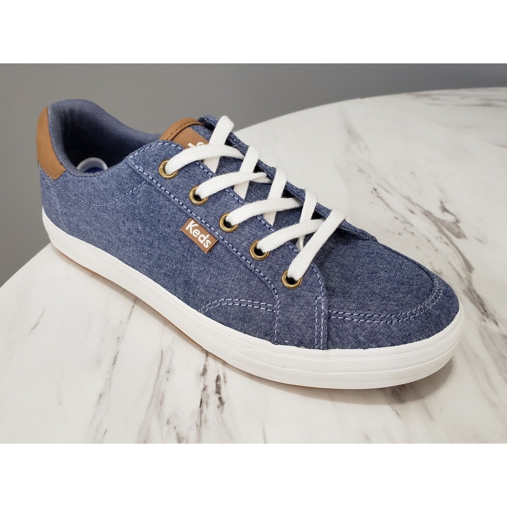 NEW‎ NO BOX SIZE 7 KEDS Chambray Lace-Up Sneaker Boat Shoe Womens Blue